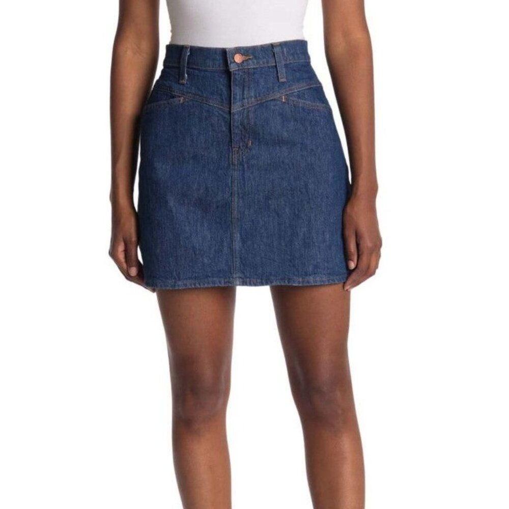 MADEWELL stretch denim a line mini skirt (sz29)